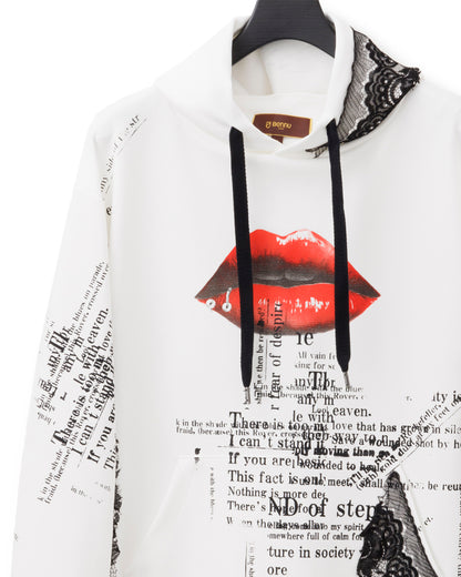 Bennu × TT / Aqua Suiting Jersey Hoodie - THE LIPS -