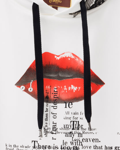 Bennu × TT / Aqua Suiting Jersey Hoodie - THE LIPS -