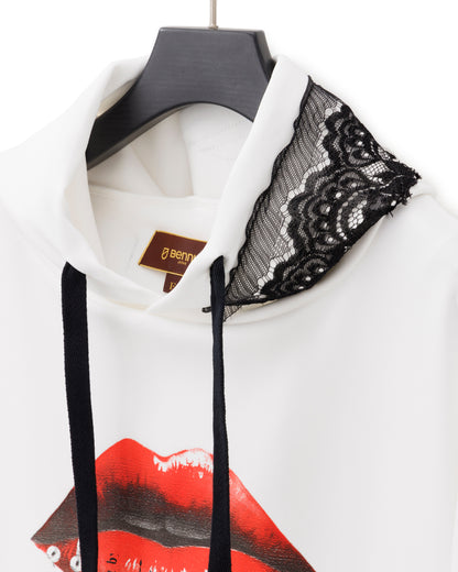 Bennu × TT / Aqua Suiting Jersey Hoodie - THE LIPS -