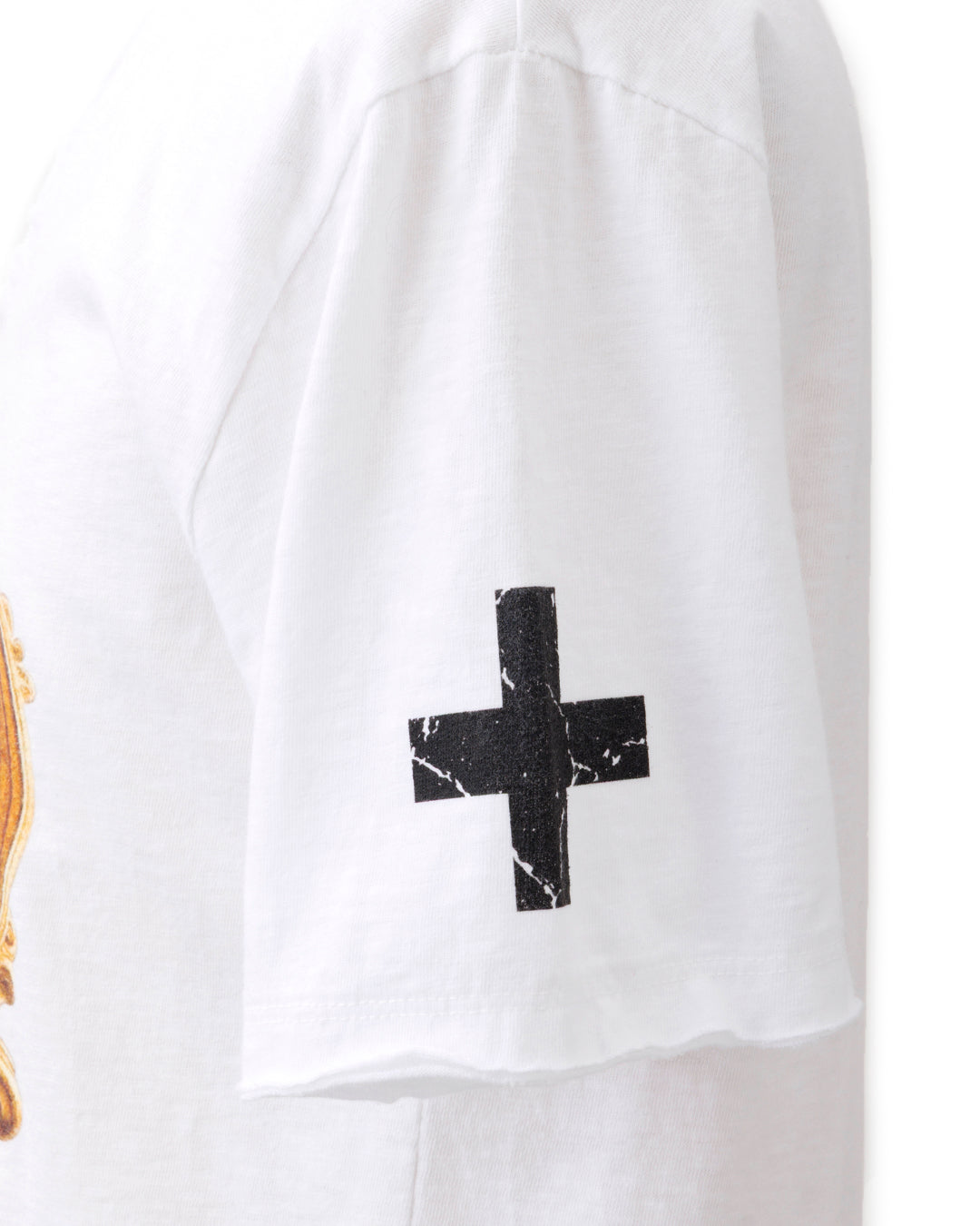 Bennu / Printed Vneck Tee - Arabesque Frame - WHITE