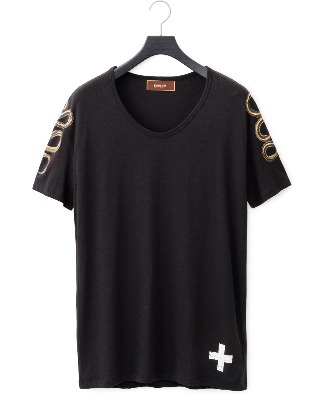 Bennu / Printed Loose Fit Tee - Snake - BLACK