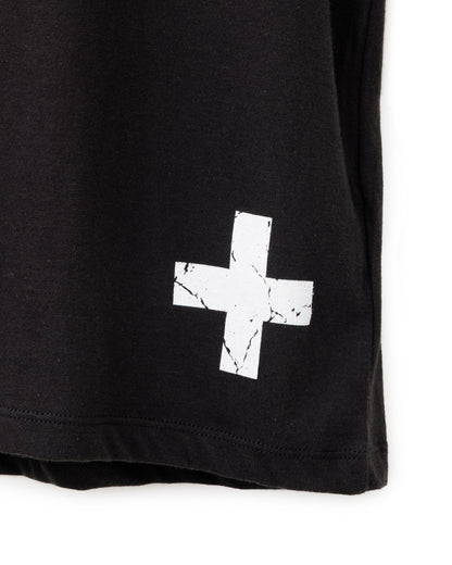 Bennu / Printed Loose Fit Tee - Snake - BLACK