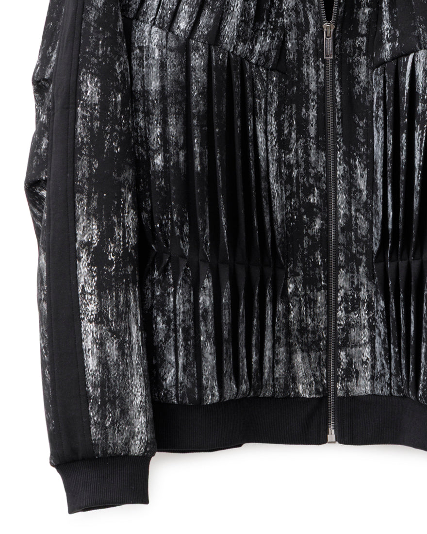 HARRISON WONG / Knit Jacket With Pleats & Brush Print