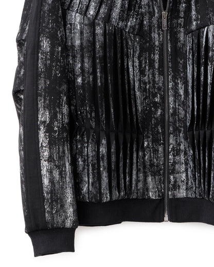 HARRISON WONG / Knit Jacket With Pleats & Brush Print