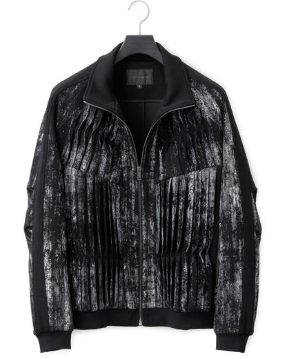 HARRISON WONG / Knit Jacket With Pleats & Brush Print