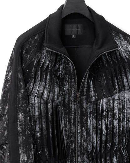 HARRISON WONG / Knit Jacket With Pleats & Brush Print