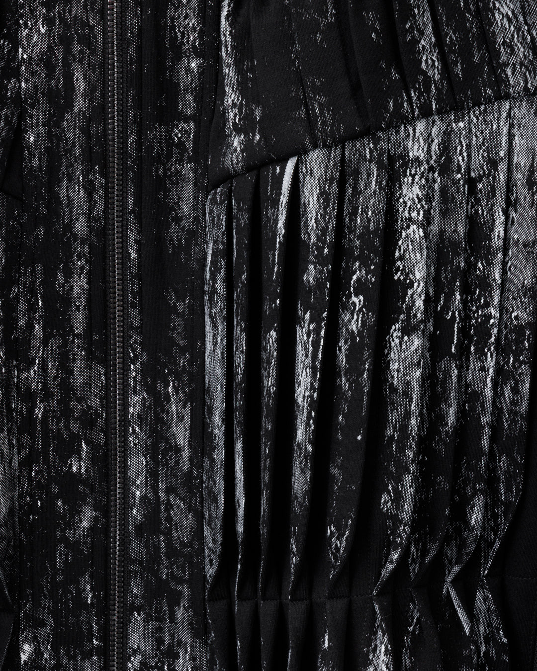 HARRISON WONG / Knit Jacket With Pleats & Brush Print