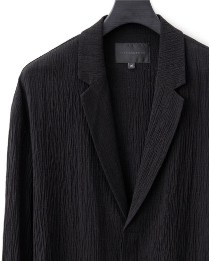 HARRISON WONG / Smocking Textured Long Blazer