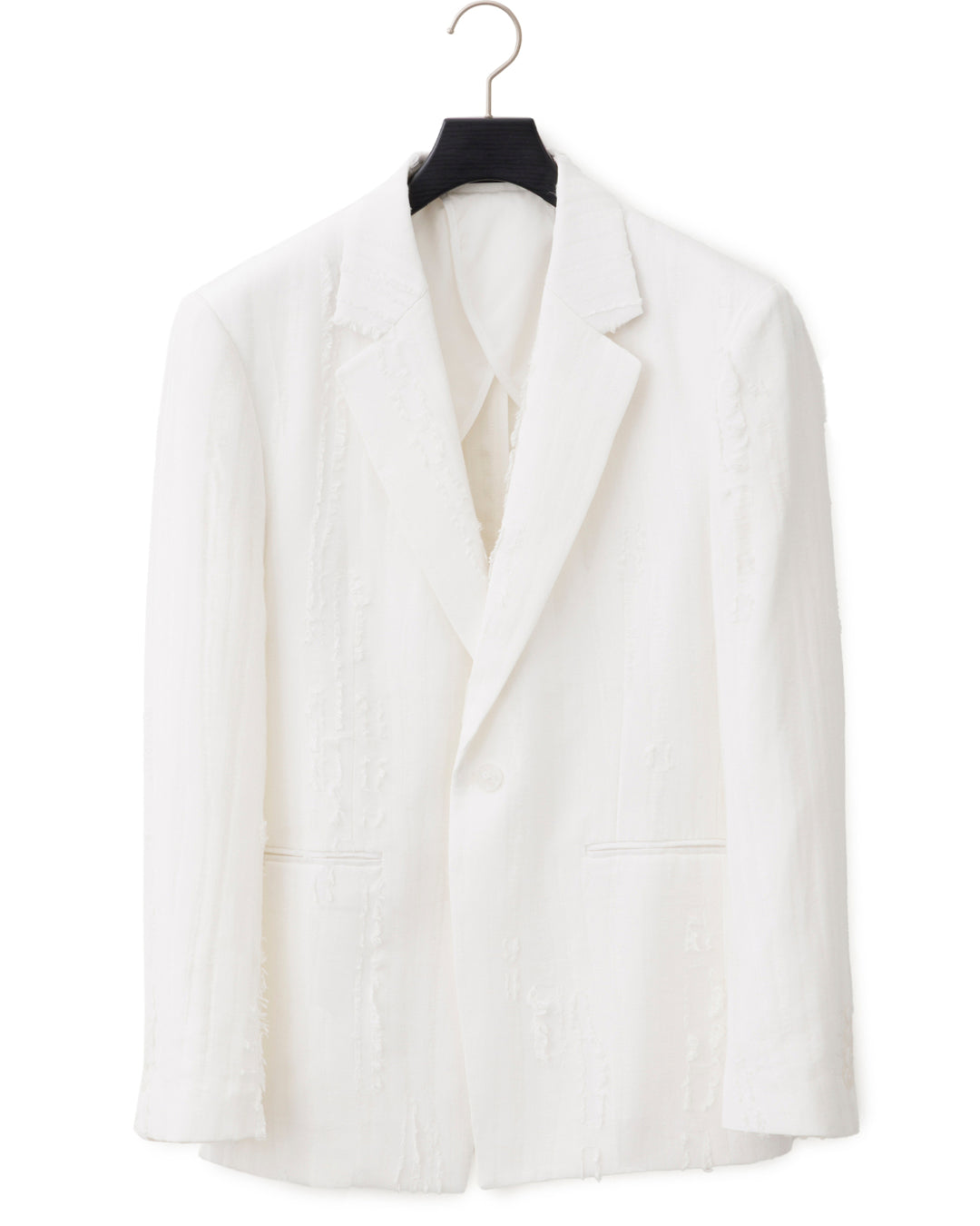 HARRISON WONG / Ripped Texture 1B Blazer - White