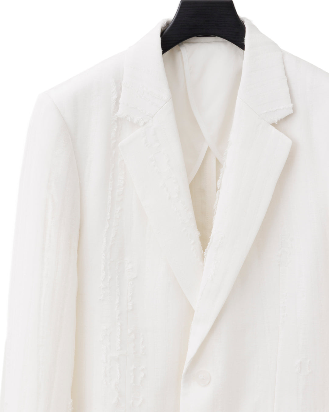 HARRISON WONG / Ripped Texture 1B Blazer - White