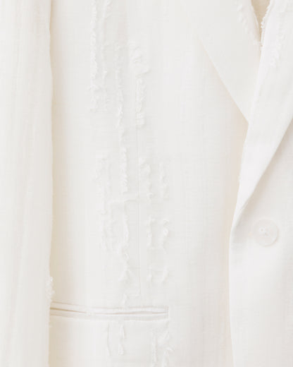 HARRISON WONG / Ripped Texture 1B Blazer - White