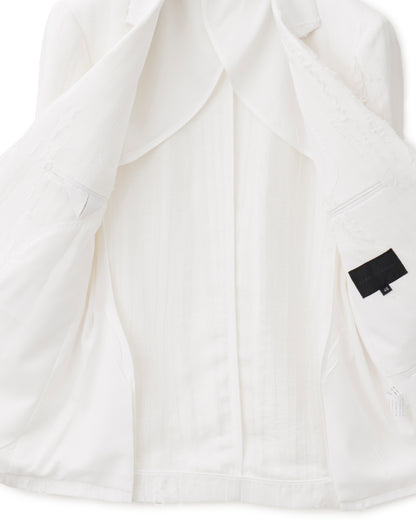 HARRISON WONG / Ripped Texture 1B Blazer - White