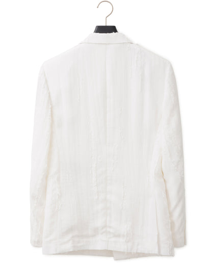 HARRISON WONG / Ripped Texture 1B Blazer - White