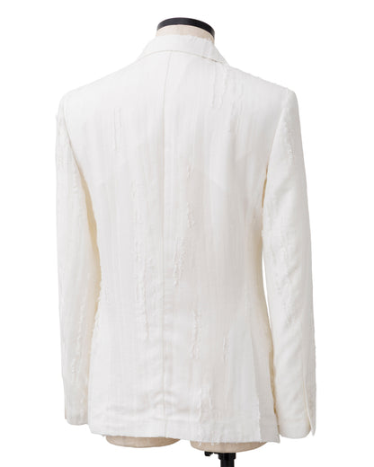 HARRISON WONG / Ripped Texture 1B Blazer - White