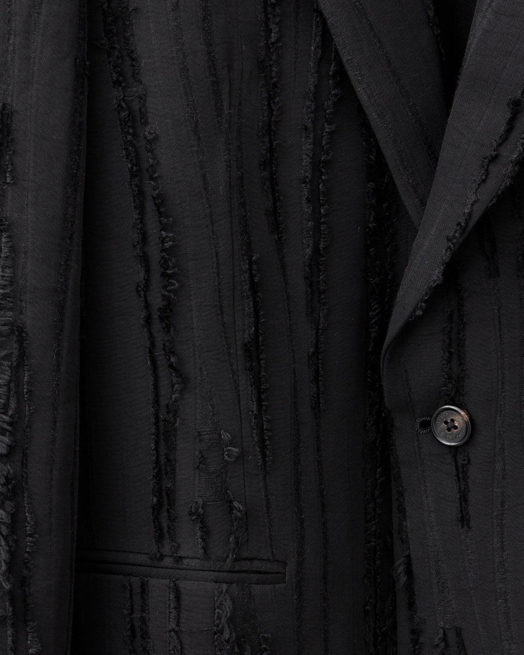 HARRISON WONG / Ripped Texture 1B Blazer - Black
