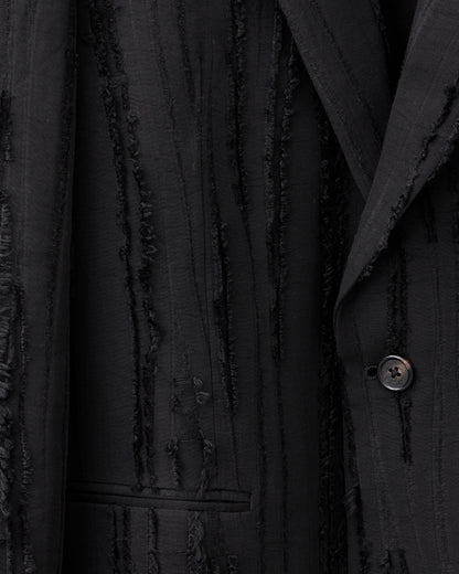 HARRISON WONG / Ripped Texture 1B Blazer - Black