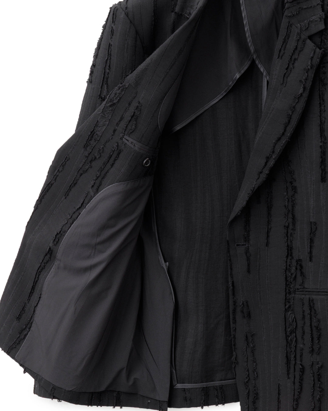 HARRISON WONG / Ripped Texture 1B Blazer - Black