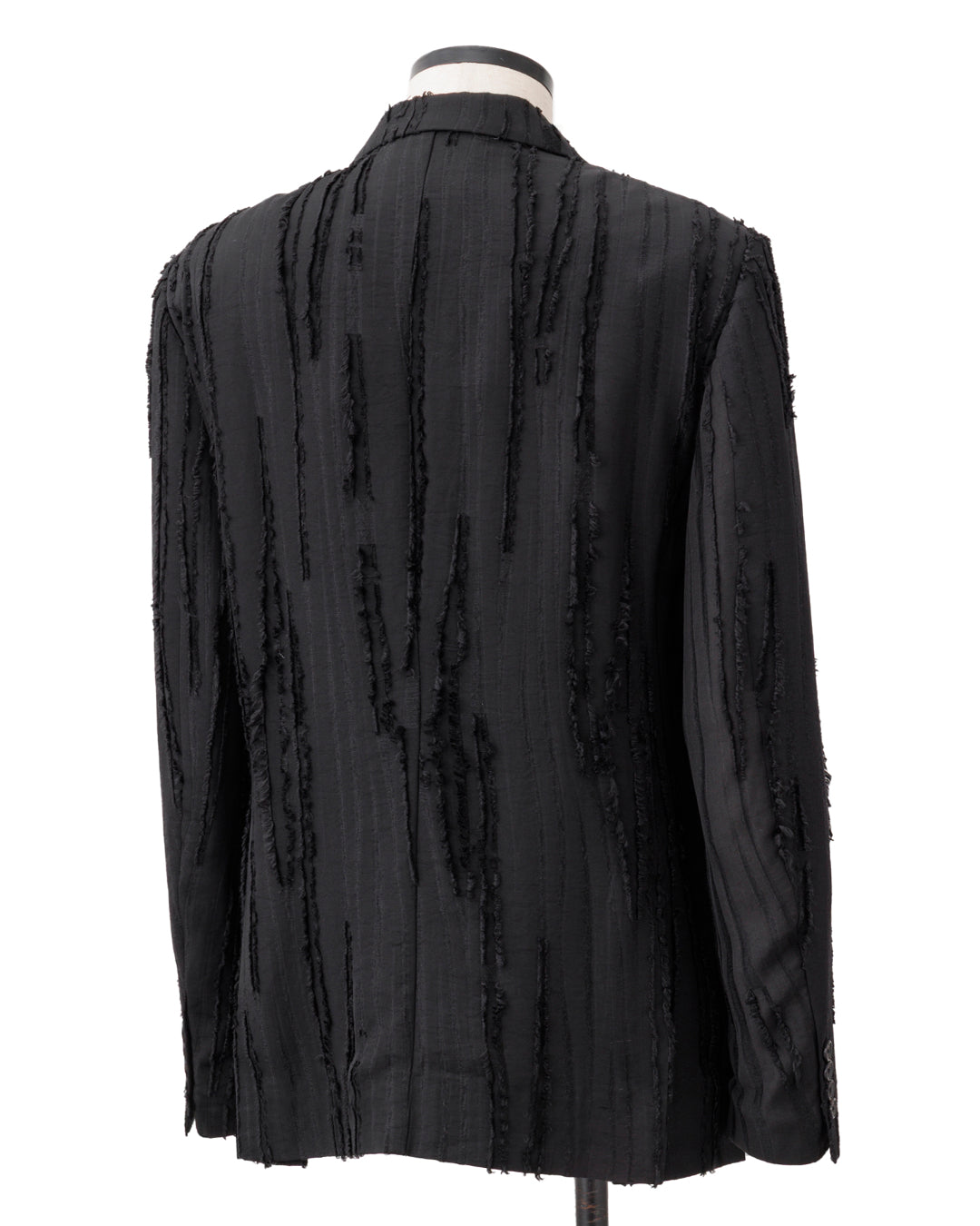 HARRISON WONG / Ripped Texture 1B Blazer - Black