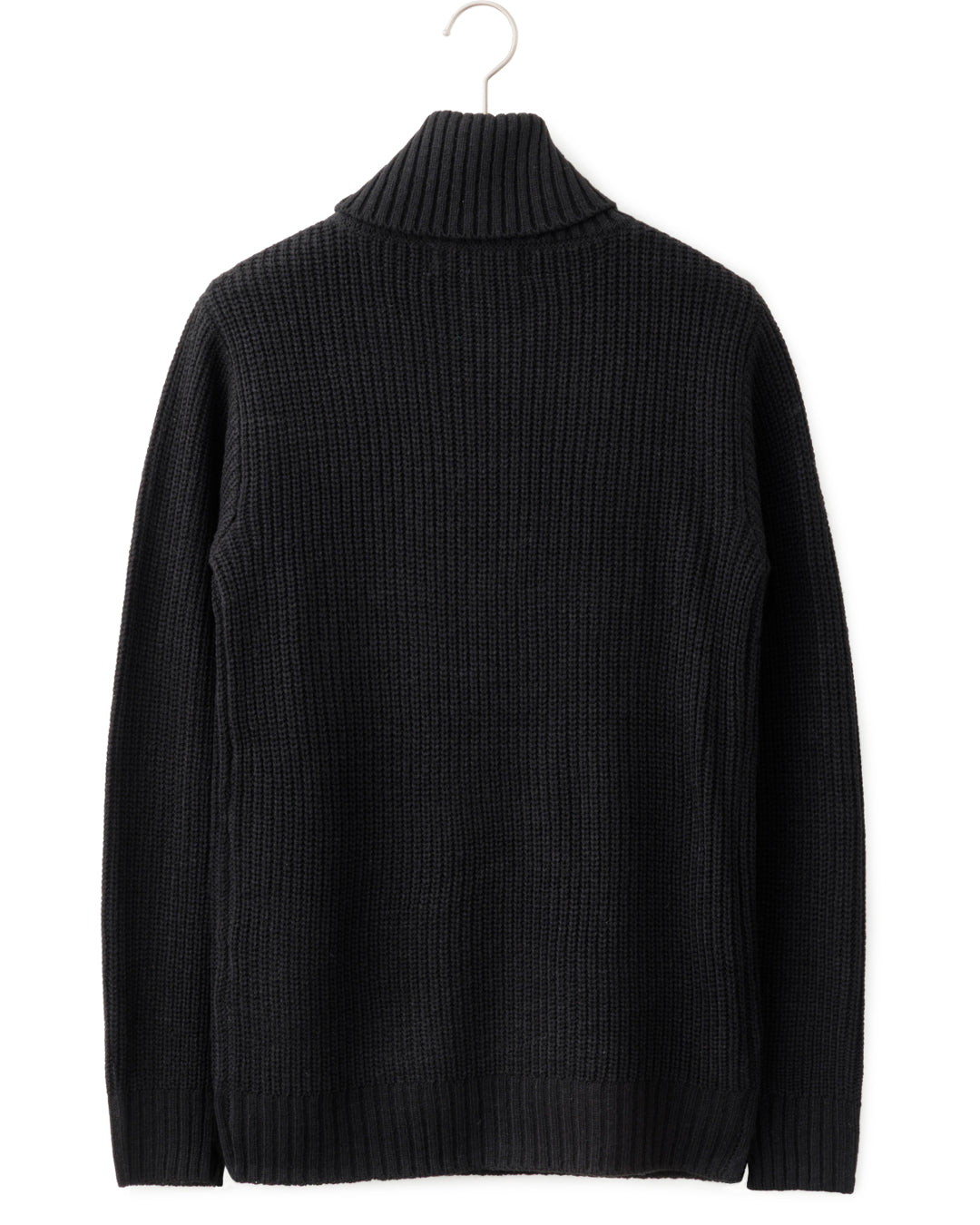 agr / Rib Turtle-Neck KN - Black
