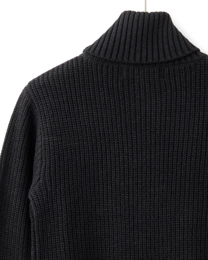 agr / Rib Turtle-Neck KN - Black