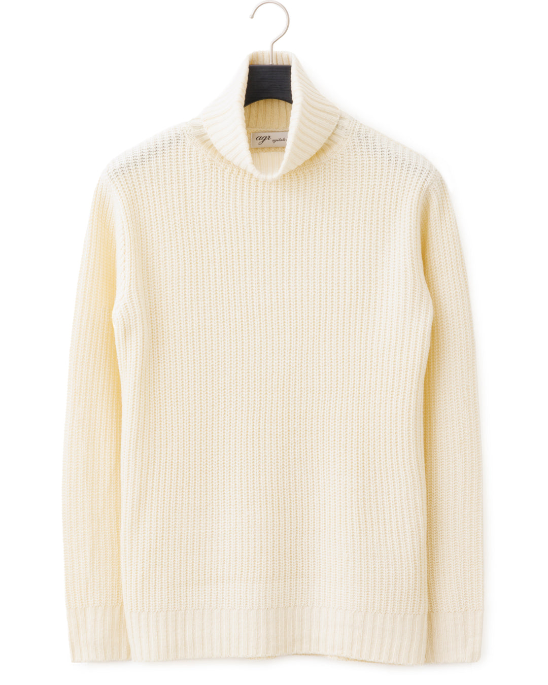 agr / Rib Turtle-Neck KN - Ecru