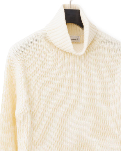 agr / Rib Turtle-Neck KN - Ecru