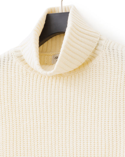 agr / Rib Turtle-Neck KN - Ecru