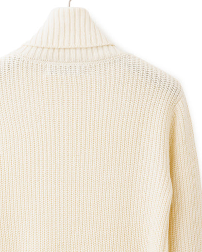 agr / Rib Turtle-Neck KN - Ecru