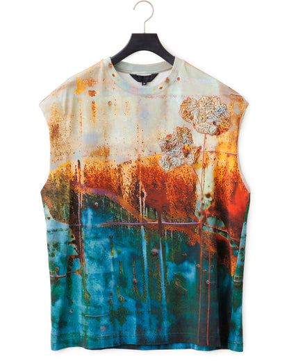 HARRISON WONG / Rust Pattern Sleeveless Print Tee