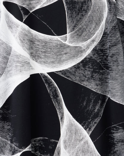 HARRISON WONG / Regular Fit Tee With Organic Wave Print - Black