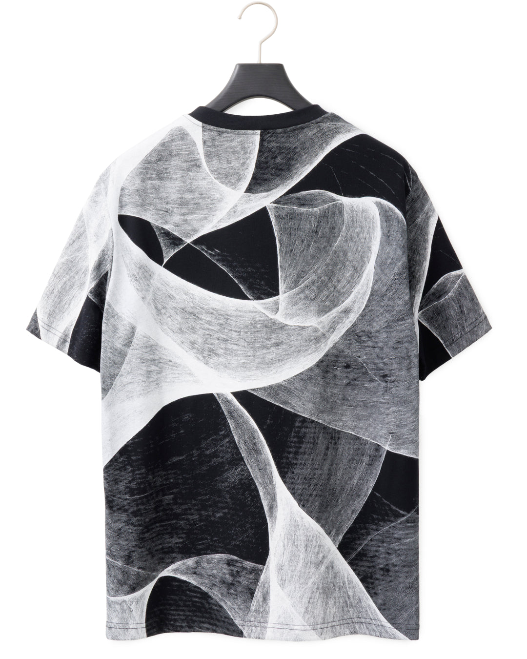 HARRISON WONG / Regular Fit Tee With Organic Wave Print - Black