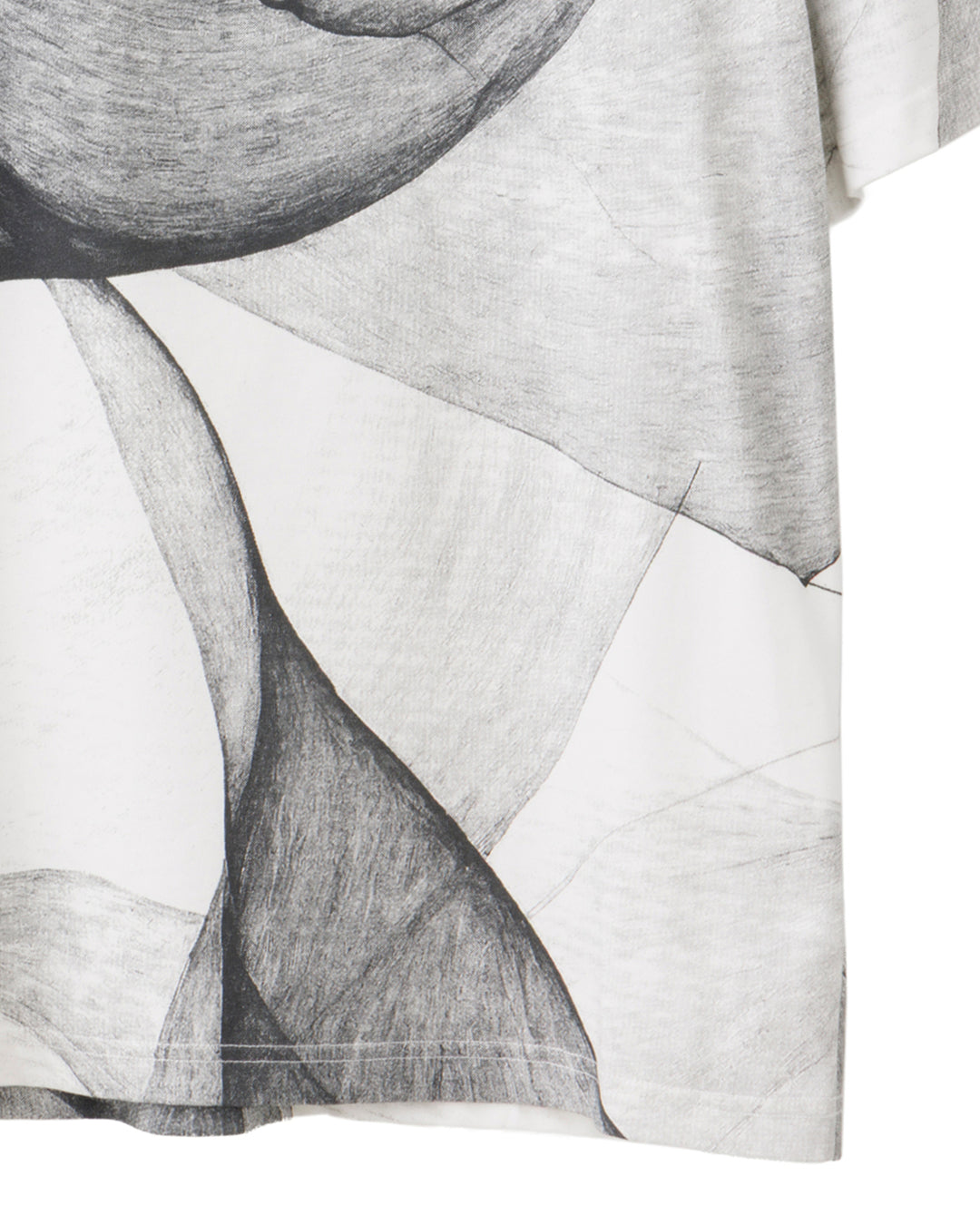 HARRISON WONG / Regular Fit Tee With Organic Wave Print - White