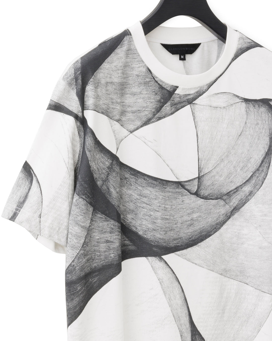 HARRISON WONG / Regular Fit Tee With Organic Wave Print - White