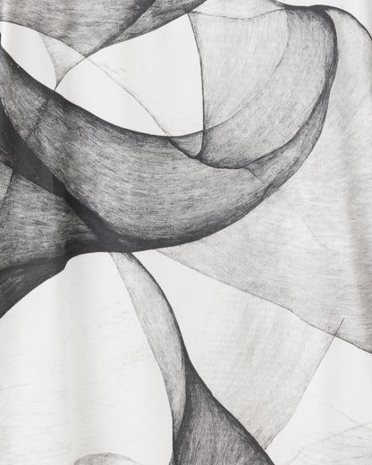 HARRISON WONG / Regular Fit Tee With Organic Wave Print - White