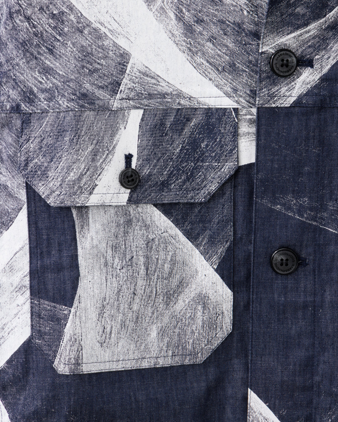 HARRISON WONG / Light Denim Jacket With Curvy Shadow Print