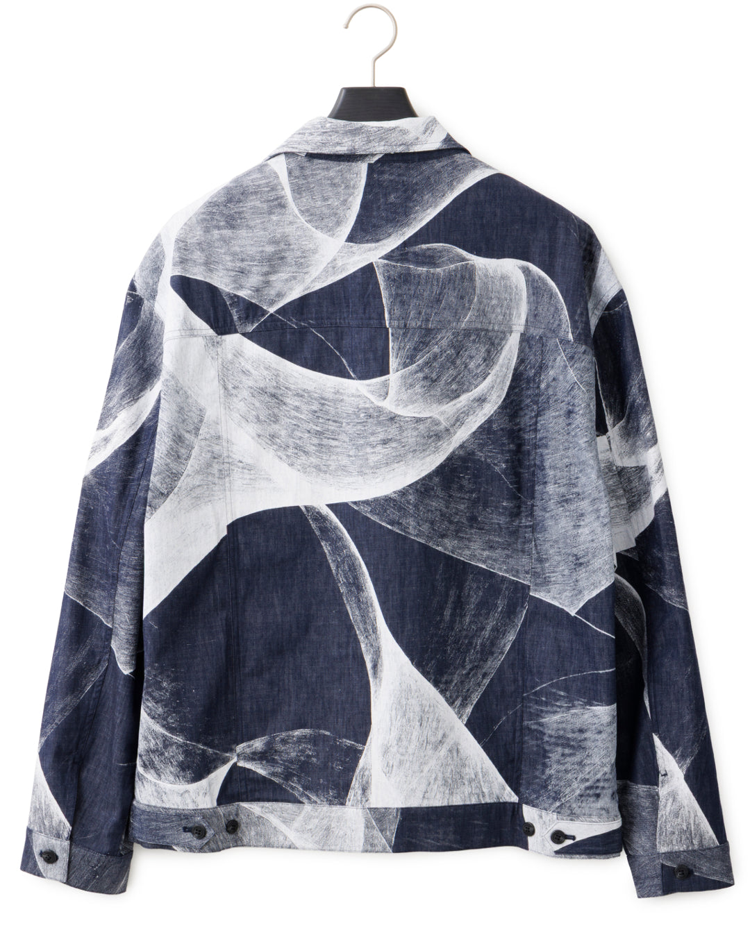 HARRISON WONG / Light Denim Jacket With Curvy Shadow Print