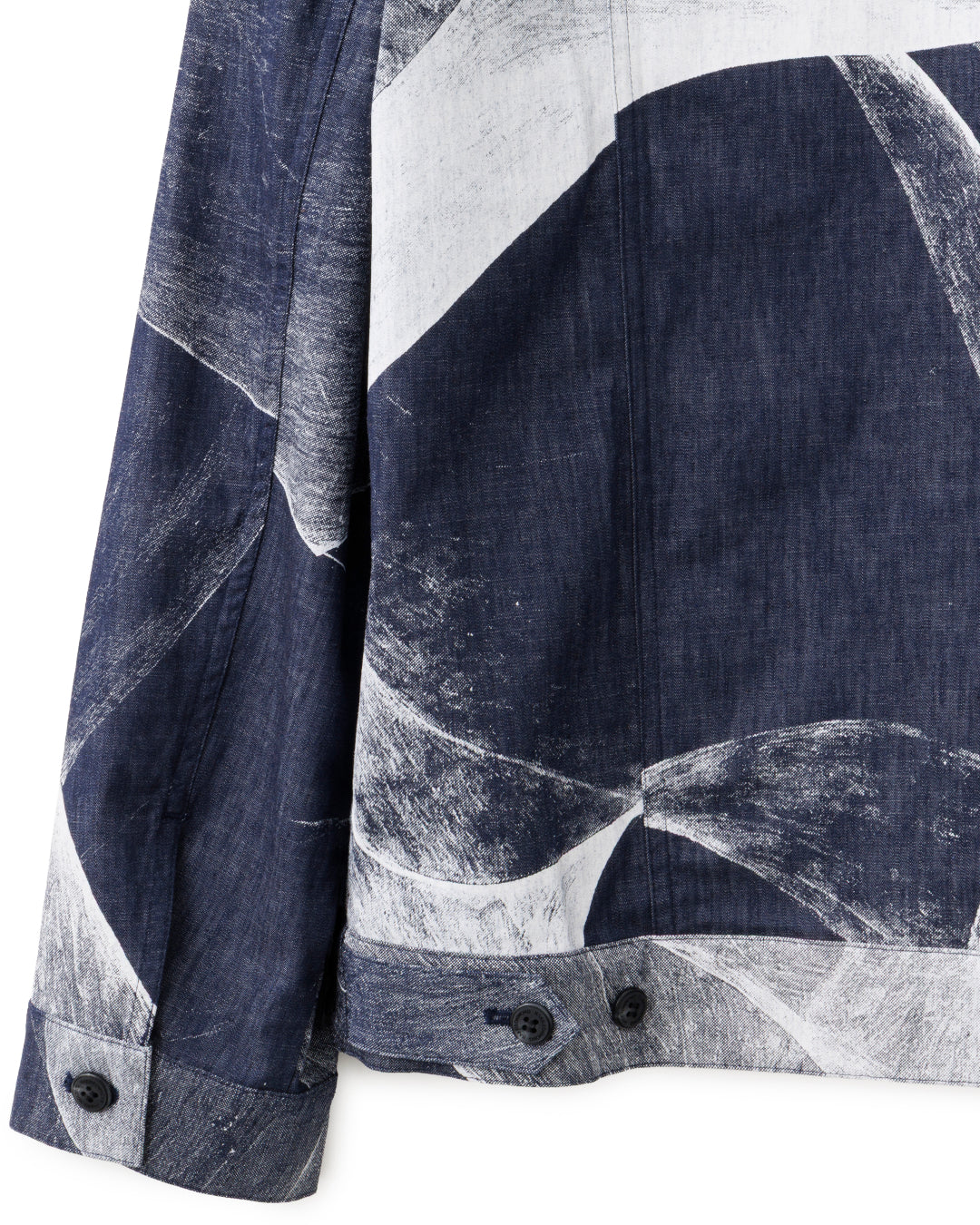 HARRISON WONG / Light Denim Jacket With Curvy Shadow Print