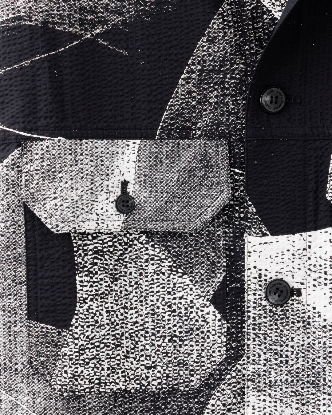 HARRISON WONG / Seersucker Jacket With Curvy Shadow Pattern - Black