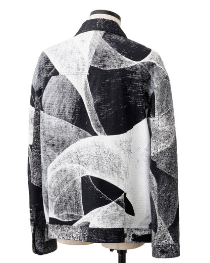 HARRISON WONG / Seersucker Jacket With Curvy Shadow Pattern - Black