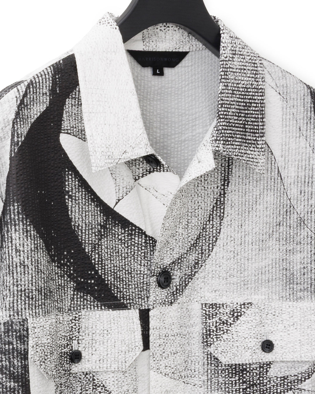 HARRISON WONG / Seersucker Jacket With Curvy Shadow Pattern - White