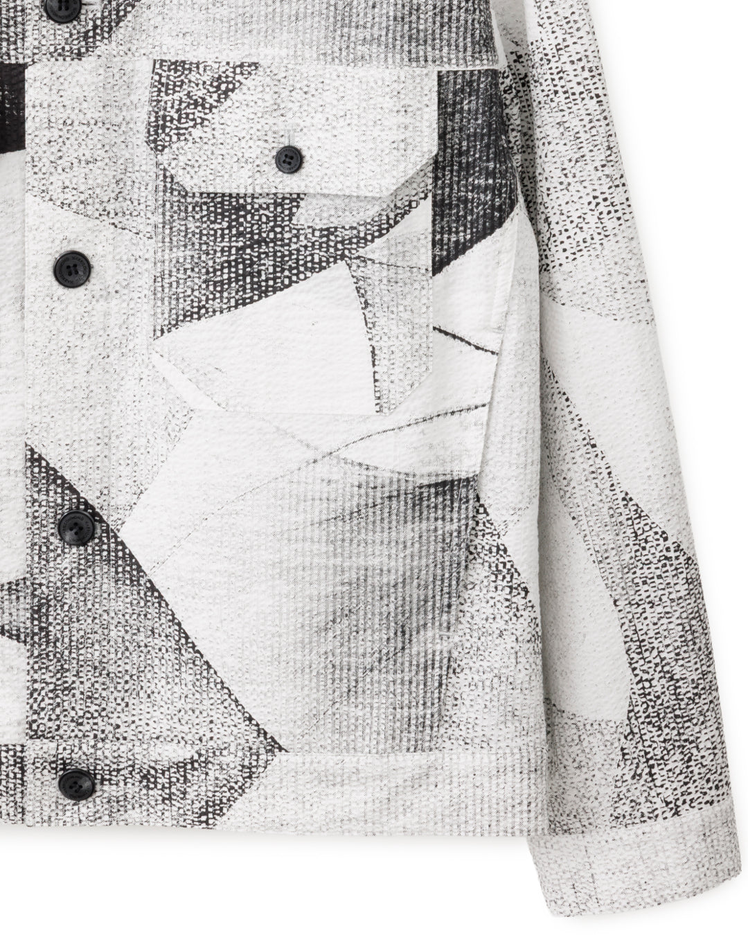HARRISON WONG / Seersucker Jacket With Curvy Shadow Pattern - White