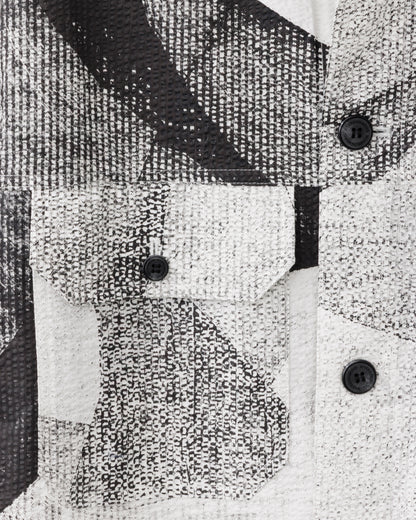 HARRISON WONG / Seersucker Jacket With Curvy Shadow Pattern - White