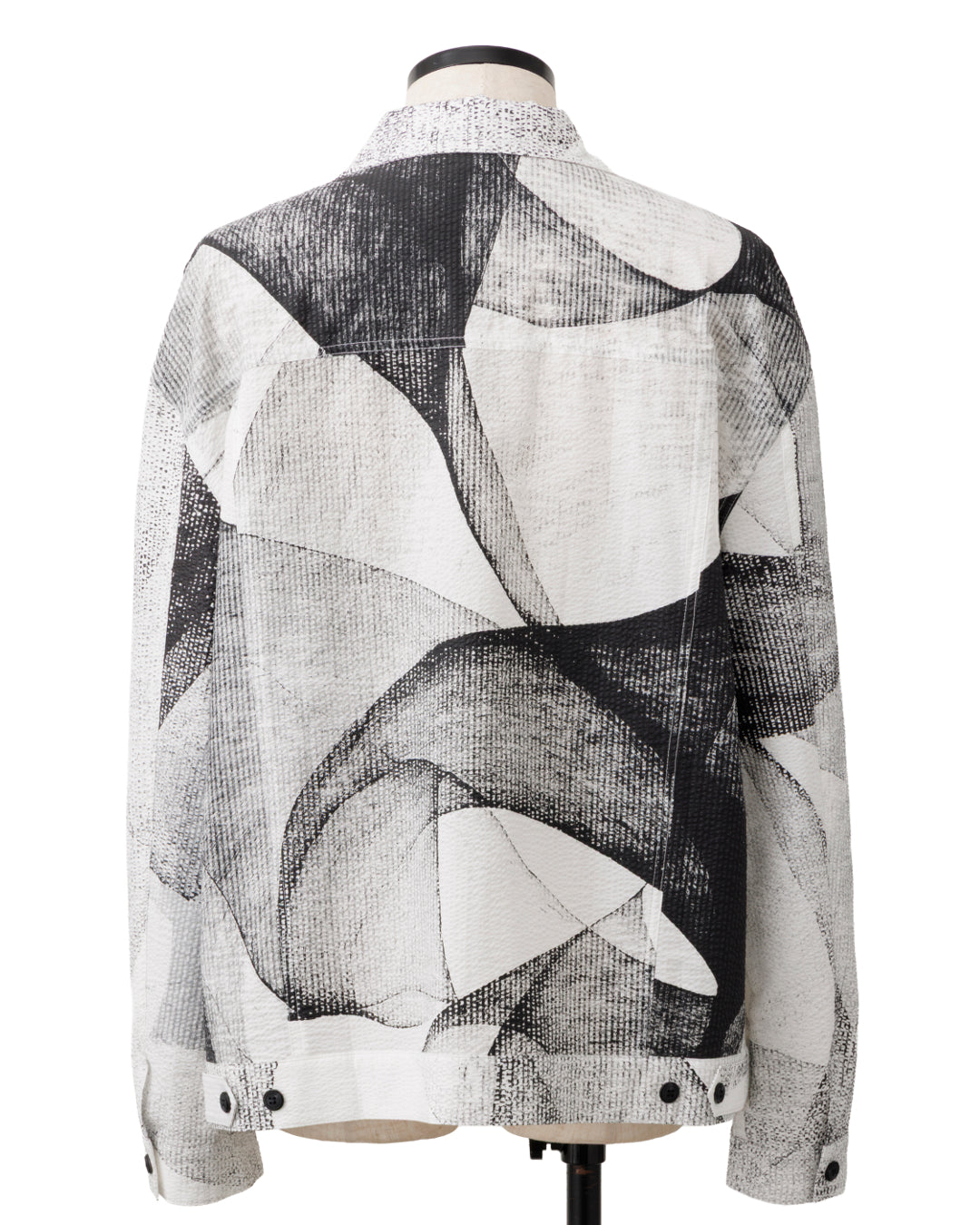HARRISON WONG / Seersucker Jacket With Curvy Shadow Pattern - White