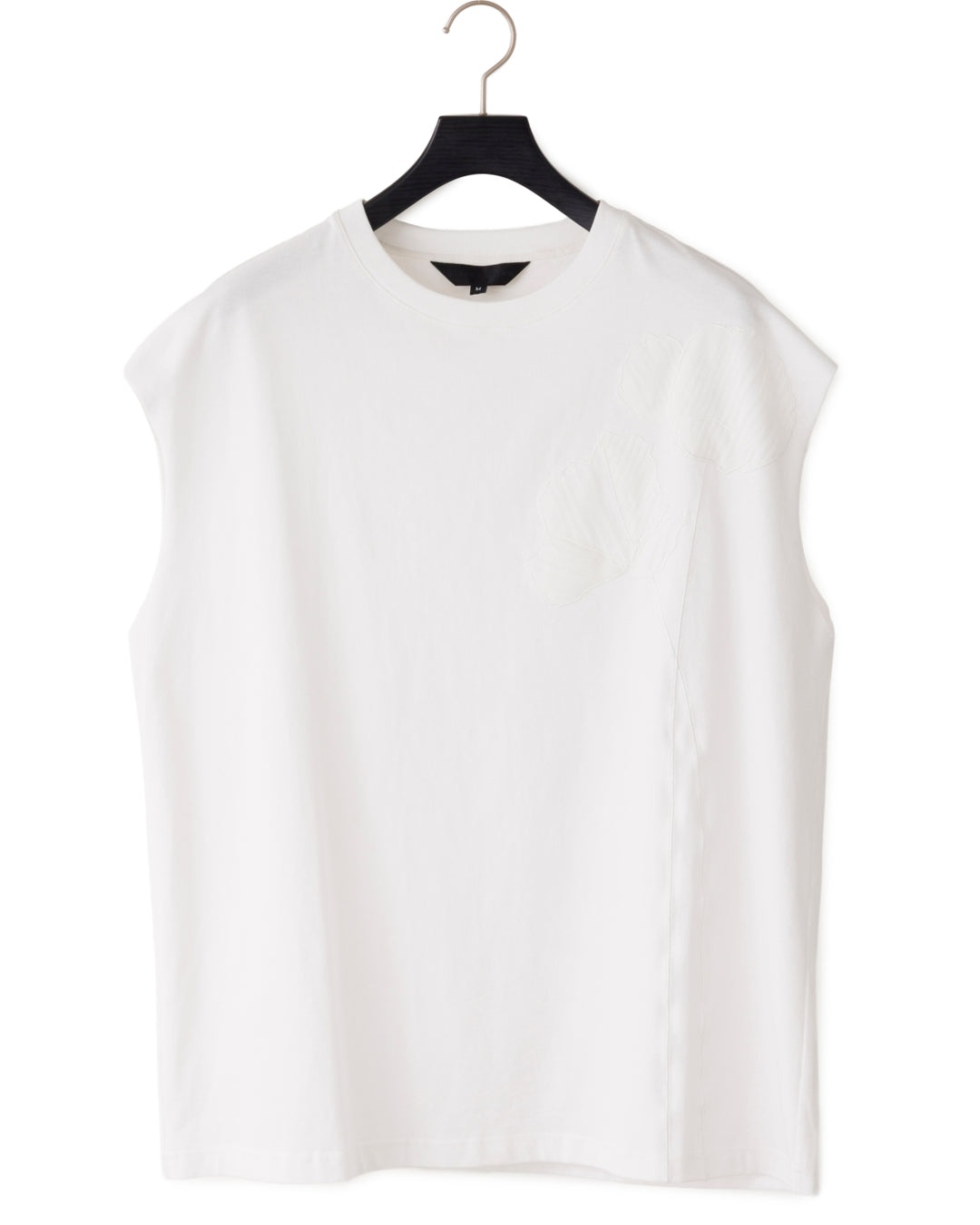 HARRISON WONG / Oversize Sleeveless Tee With Flowers Embroidery - White