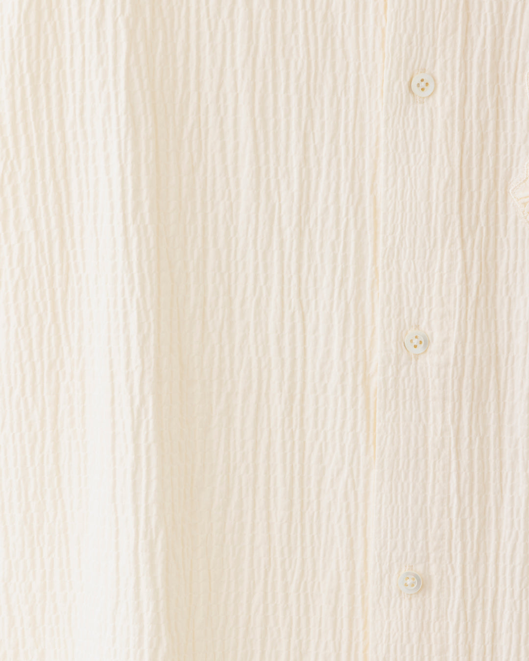 HARRISON WONG / Oversize Textured Cotton Shirt With Flowers Embroidery - Beige