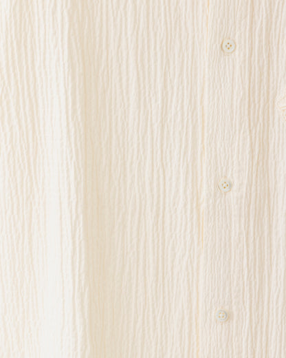 HARRISON WONG / Oversize Textured Cotton Shirt With Flowers Embroidery - Beige