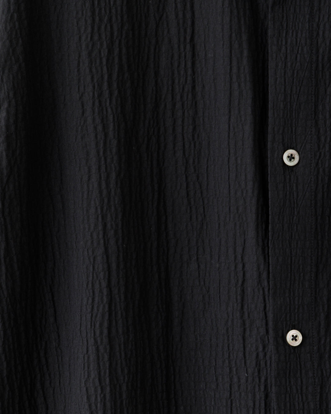 HARRISON WONG / Oversize Textured Cotton Shirt With Flowers Embroidery - Black