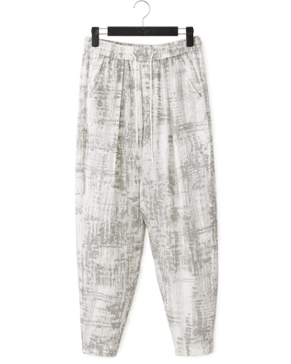 HARRISON WONG / Blurred Check Print Pleated Pants