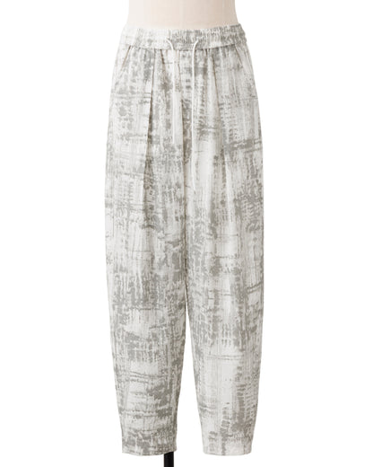 HARRISON WONG / Blurred Check Print Pleated Pants