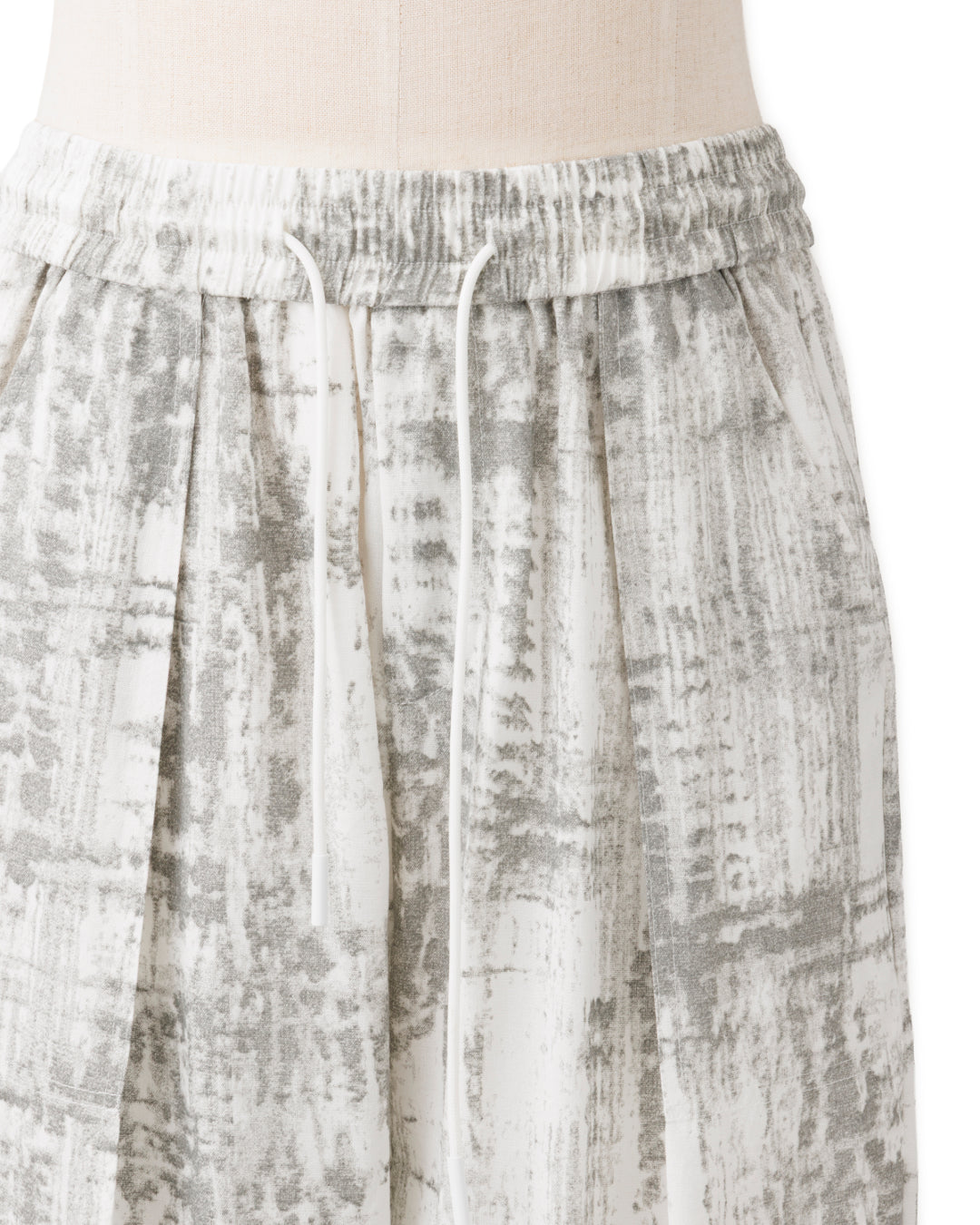 HARRISON WONG / Blurred Check Print Pleated Pants